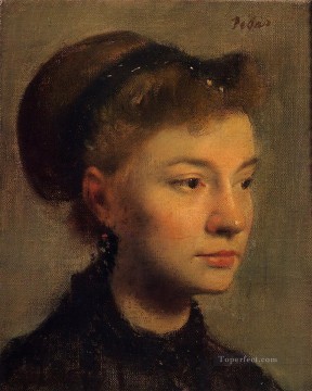 Cabeza de mujer joven Edgar Degas Pinturas al óleo